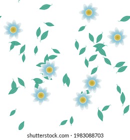 Seamless flowers vector pattern. Background texture in floral style.