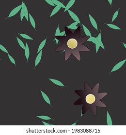 Seamless flowers vector pattern. Background texture in floral style.