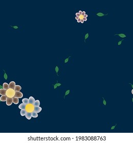 Seamless flowers vector pattern. Background texture in floral style.