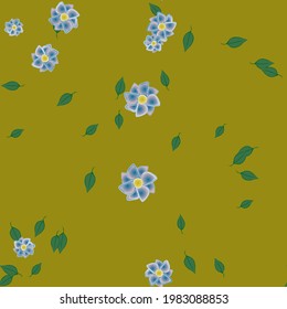 Seamless flowers vector pattern. Background texture in floral style.
