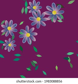 Seamless flowers vector pattern. Background texture in floral style.