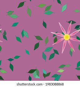 Seamless flowers vector pattern. Background texture in floral style.