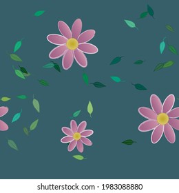 Seamless flowers vector pattern. Background texture in floral style.