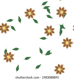 Seamless flowers vector pattern. Background texture in floral style.