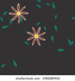 Seamless flowers vector pattern. Background texture in floral style.