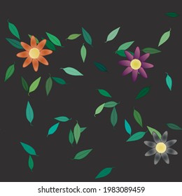 Seamless flowers vector pattern. Background texture in floral style.