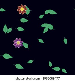 Seamless flowers vector pattern. Background texture in floral style.