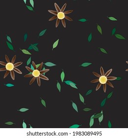 Seamless flowers vector pattern. Background texture in floral style.