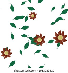 Seamless flowers vector pattern. Background texture in floral style.