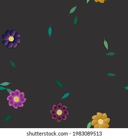 Seamless flowers vector pattern. Background texture in floral style.