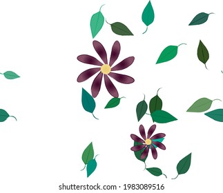 Seamless flowers vector pattern. Background texture in floral style.