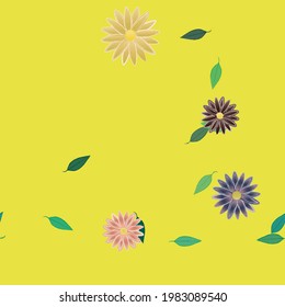 Seamless flowers vector pattern. Background texture in floral style.