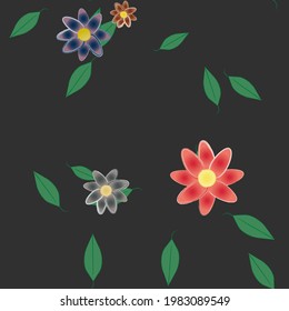 Seamless flowers vector pattern. Background texture in floral style.