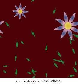 Seamless flowers vector pattern. Background texture in floral style.