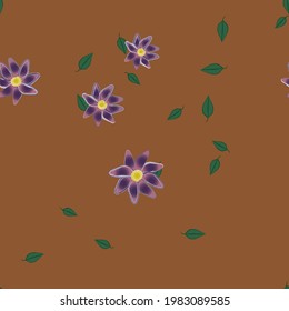 Seamless flowers vector pattern. Background texture in floral style.