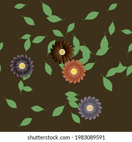 Seamless flowers vector pattern. Background texture in floral style.