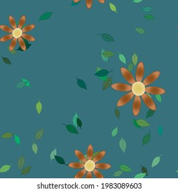 Seamless flowers vector pattern. Background texture in floral style.