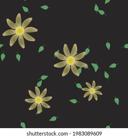 Seamless flowers vector pattern. Background texture in floral style.