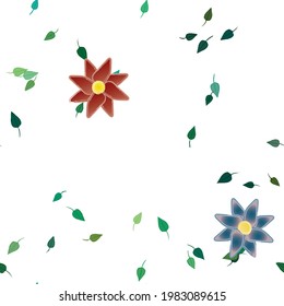 Seamless flowers vector pattern. Background texture in floral style.