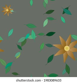 Seamless flowers vector pattern. Background texture in floral style.