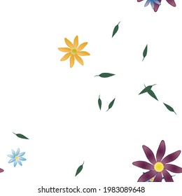 Seamless flowers vector pattern. Background texture in floral style.