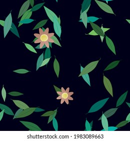 Seamless flowers vector pattern. Background texture in floral style.