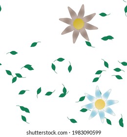 Seamless flowers vector pattern. Background texture in floral style.