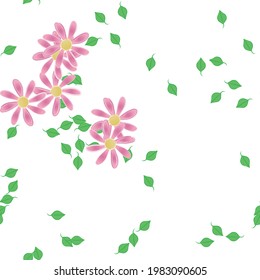 Seamless flowers vector pattern. Background texture in floral style.