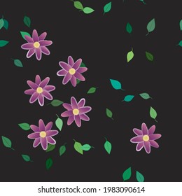 Seamless flowers vector pattern. Background texture in floral style.