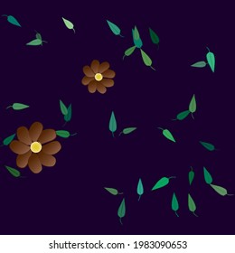 Seamless flowers vector pattern. Background texture in floral style.