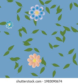 Seamless flowers vector pattern. Background texture in floral style.