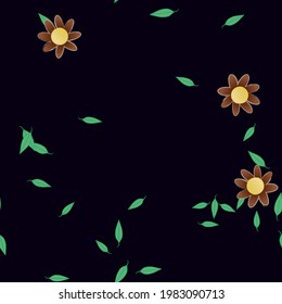 Seamless flowers vector pattern. Background texture in floral style.