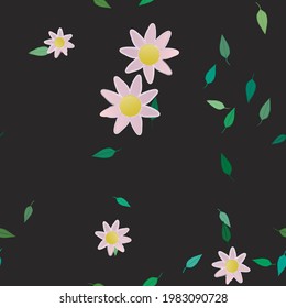 Seamless flowers vector pattern. Background texture in floral style.