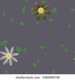 Seamless flowers vector pattern. Background texture in floral style.