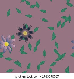 Seamless flowers vector pattern. Background texture in floral style.