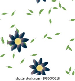 Seamless flowers vector pattern. Background texture in floral style.