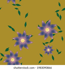 Seamless flowers vector pattern. Background texture in floral style.