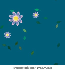 Seamless flowers vector pattern. Background texture in floral style.