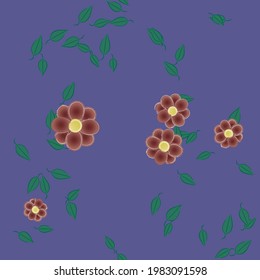 Seamless flowers vector pattern. Background texture in floral style.