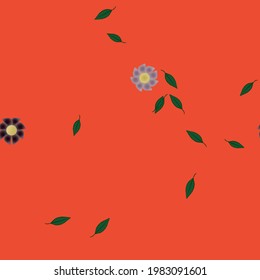 Seamless flowers vector pattern. Background texture in floral style.