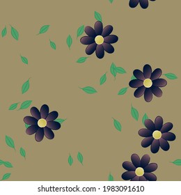 Seamless flowers vector pattern. Background texture in floral style.