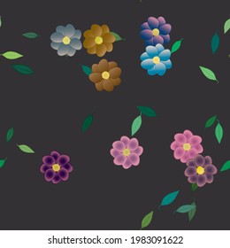 Seamless flowers vector pattern. Background texture in floral style.