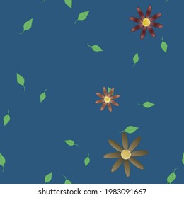 Seamless flowers vector pattern. Background texture in floral style.