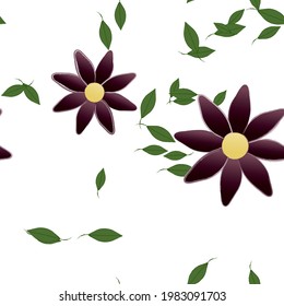 Seamless flowers vector pattern. Background texture in floral style.