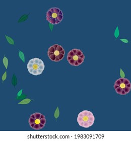 Seamless flowers vector pattern. Background texture in floral style.