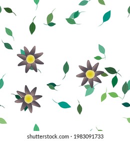 Seamless flowers vector pattern. Background texture in floral style.