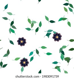 Seamless flowers vector pattern. Background texture in floral style.