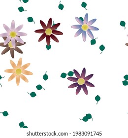 Seamless flowers vector pattern. Background texture in floral style.