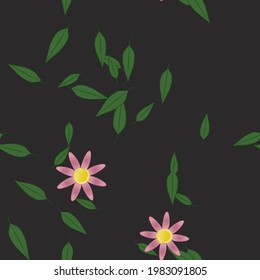 Seamless flowers vector pattern. Background texture in floral style.