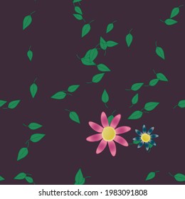 Seamless flowers vector pattern. Background texture in floral style.